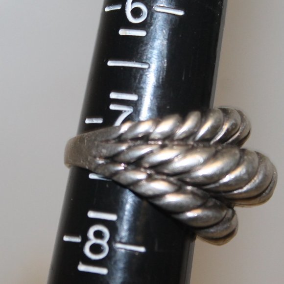 925 Silver Thick Heavy Triple Wide Cable Band Designer Ring - Picture 6 of 7